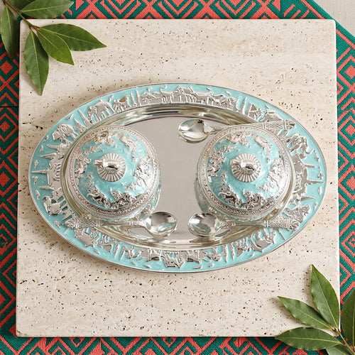 Imperial Elephant Bowl Set with Matching Tray