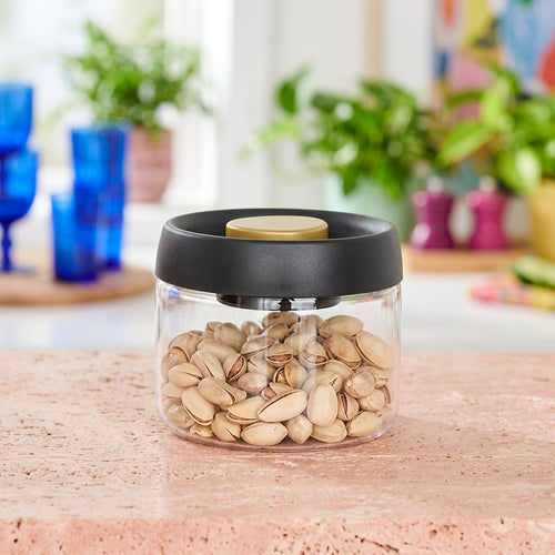Modern Airtight Glass Storage Jar with Vacuum Press Lid