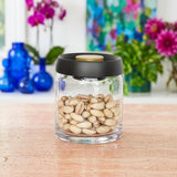 Elegant Glass Storage Jar with Push-Button Airtight Lid