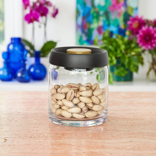 Elegant Glass Storage Jar with Push-Button Airtight Lid