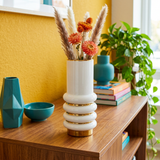 Elegant Luxe Gilded Ring Column Vase