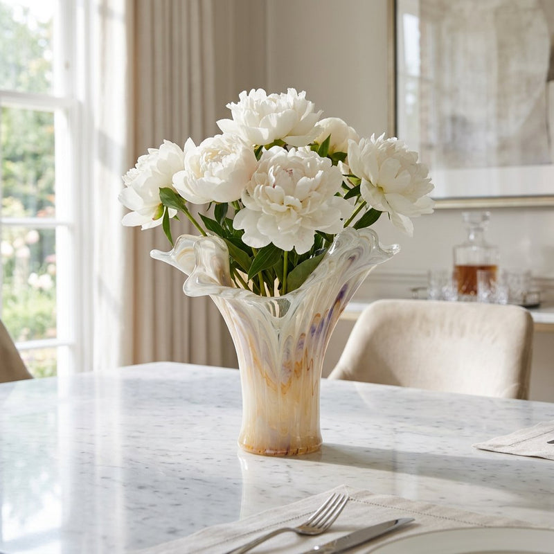 Elegant Wavy Rim Decor Vase
