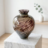 Elegant Amethyst Swirl Art Glass Vase