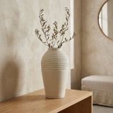 Matte Speckled White Flower Vase