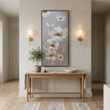 Serene Magnolia Textured Framed Canvas Art