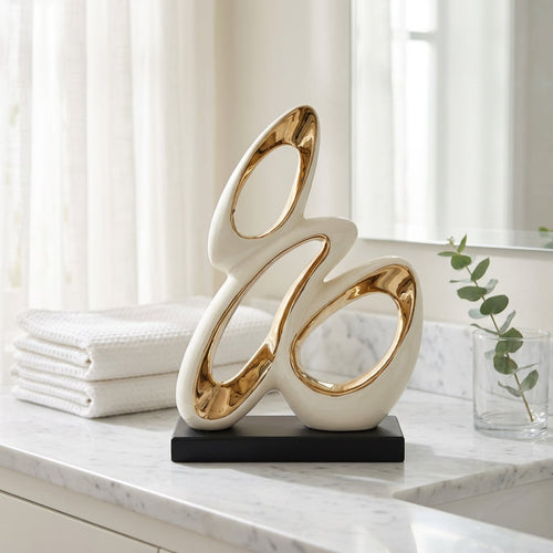 Abstract Triple Loop Ceramic Sculpture