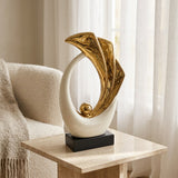 Abstract Flora Ivory & Gold Sculpture