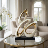 Abstract Triple Loop Ceramic Sculpture