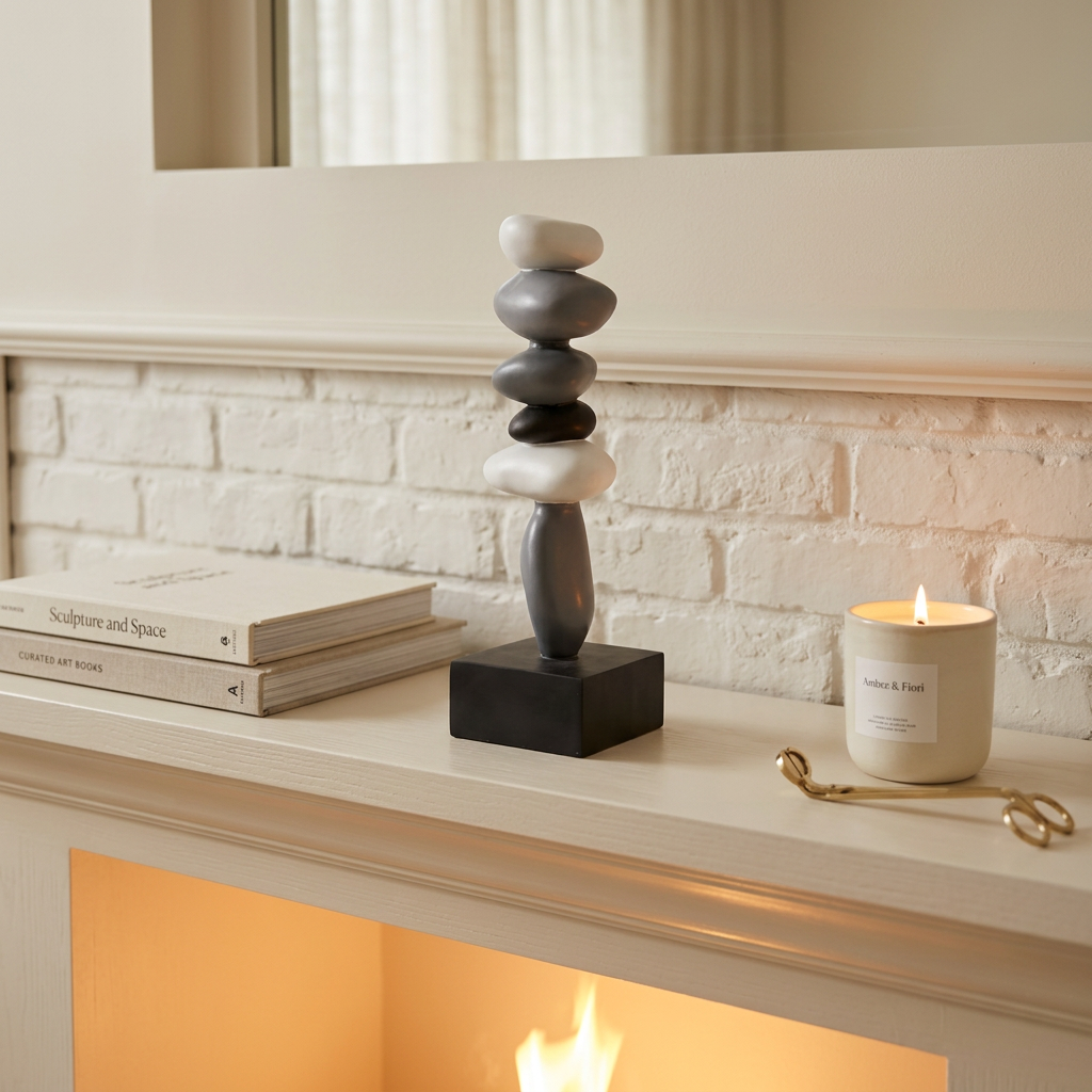 Abstract Balanced Stone Figurine on Gallery Base