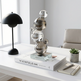 Elegant Smoked Crystal Bubble Sculpture