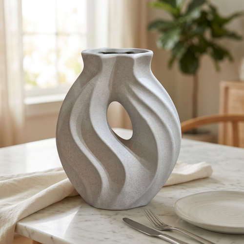 Dune Swirl Cutout Centerpiece Vase