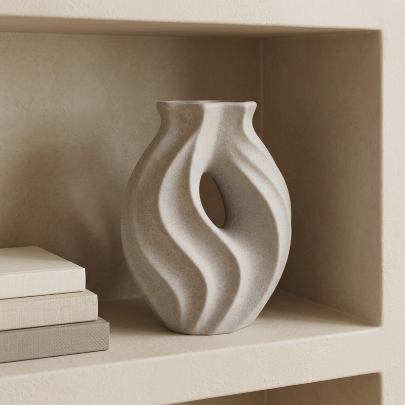 Dune Swirl Cutout Centerpiece Vase