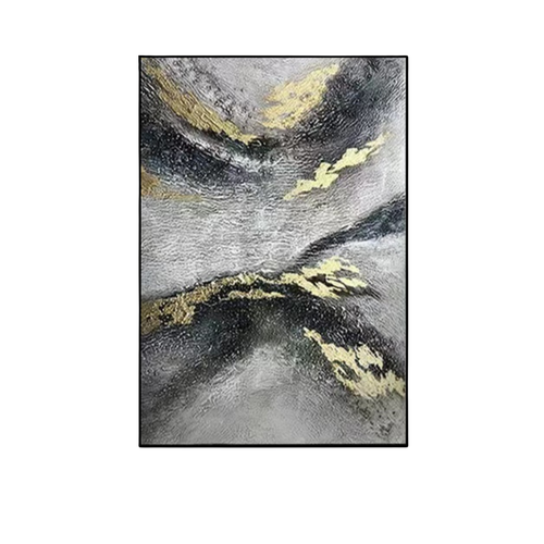 Luxury Black, Grey & Gold Abstract Canvas Wall Art