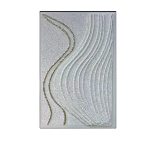Minimalist White & Gold Textured Canvas Wall Art