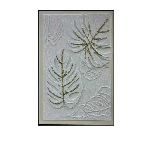 Luxury Tropical Leaf Textured Canvas Wall Art