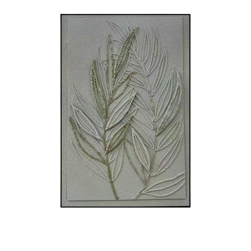Elegant Botanical Textured Canvas Wall Art