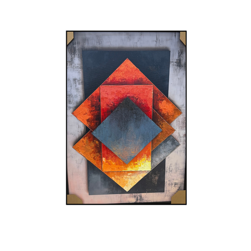Prism Fire Framed Geometric Art
