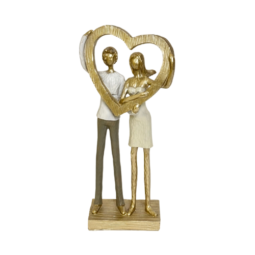 Golden Heart Couple Figurine
