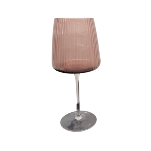 Aria Ribbed Blush Wine Glasses Set of 6