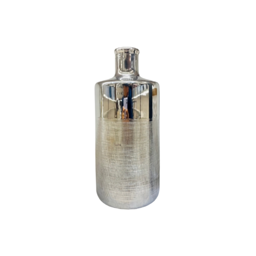 Silver Textured Ceramic Flower Vase