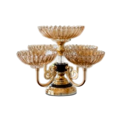 Sophisticated Gold & Amber Serving Rotating Stand