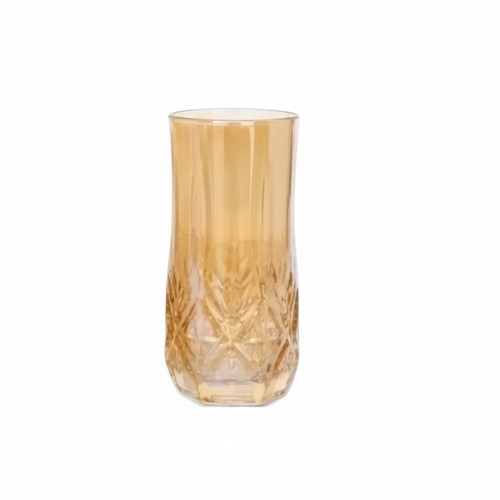Amber Crystal Cut Glasses Set of 6