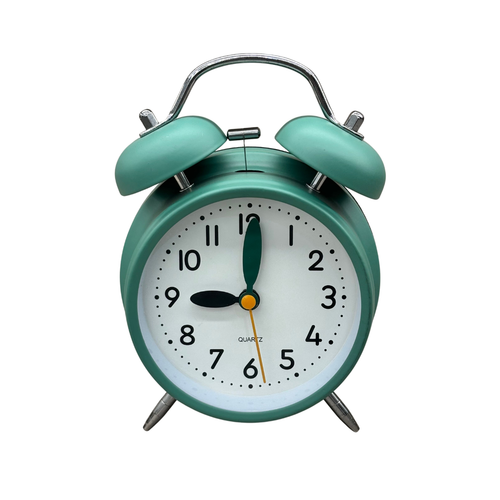 Retro Twin Bell Analog Desk & Alarm Clock