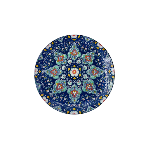 Handcrafted Turkish Iznik Ceramic Plates – Cobalt & Teal Floral Pattern