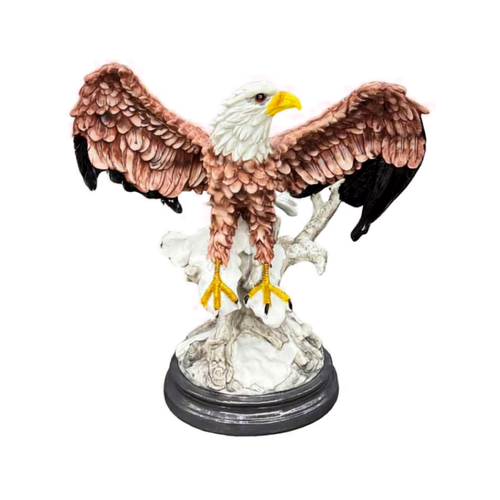 Majestic Soaring Eagle Hand-Painted Sculpture