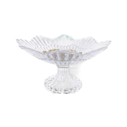 Elegant Scalloped Crystal Glass Bowl 12 Inch
