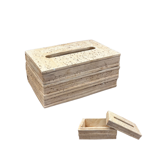 Elegant Stacked Book Tissue Box Cover & Dispenser