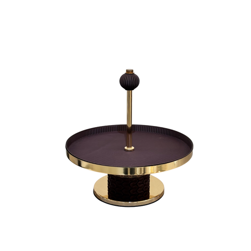 Elegant Single Tier Gold Rimmed Serving Platter