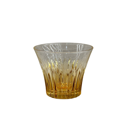 Elegant Amber Geometric Glass Set of 6