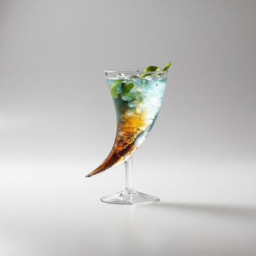 Horn Shaped Cocktail Glass with Stem Base