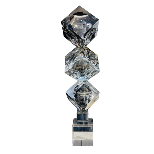 Lumina Stacked Crystal Cube Sculpture