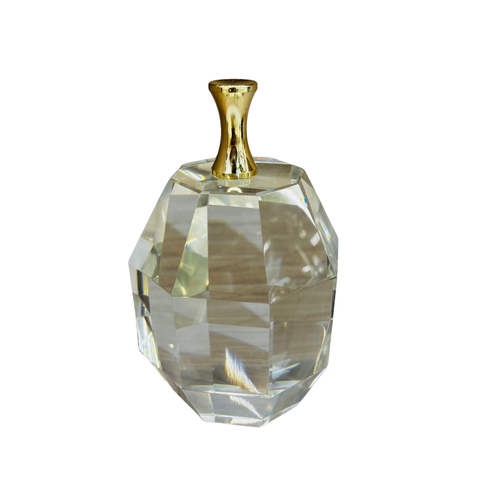 Crystal Glass Showpiece with Gold Accent