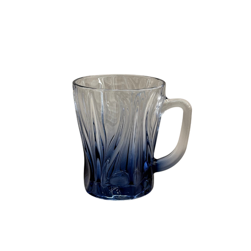 Ocean Blue Flame-Textured Glass Set of 6