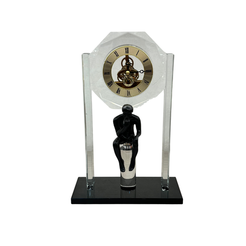 The Thinker Crystal Table Clock