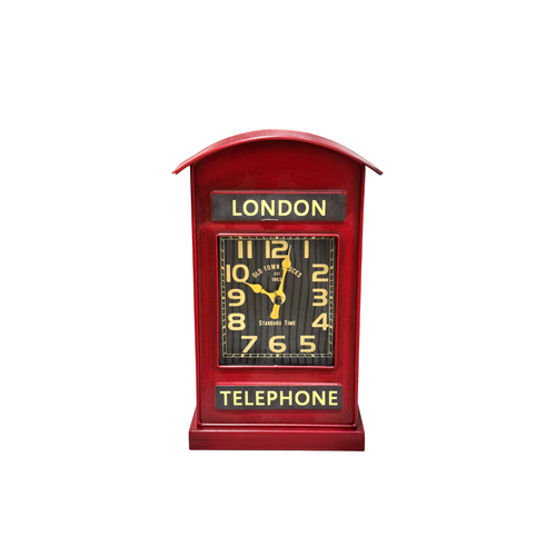Vintage London Telephone Booth Table Clock