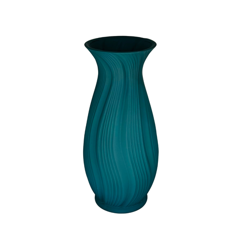 Elegant Ribbed Matte Resin Vase