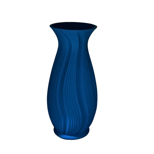 Elegant Ribbed Matte Resin Vase