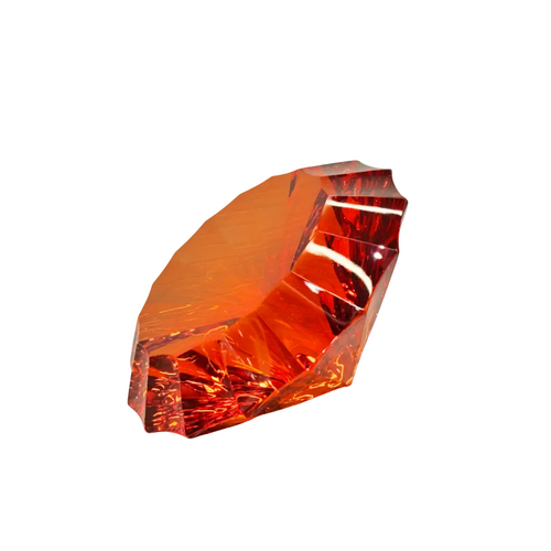 Elegant Cut Amber Crystal Gem Decorative Sculpture