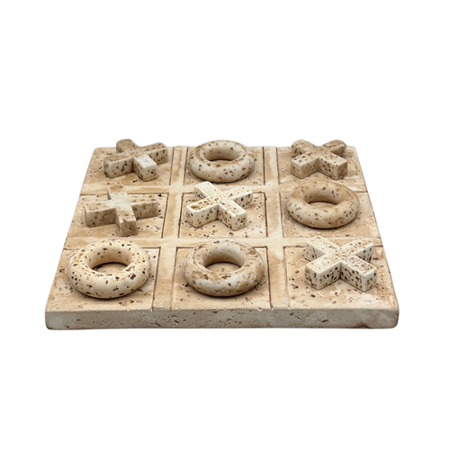Luxe Stone Tic-Tac-Toe Tabletop Sculpture & Game