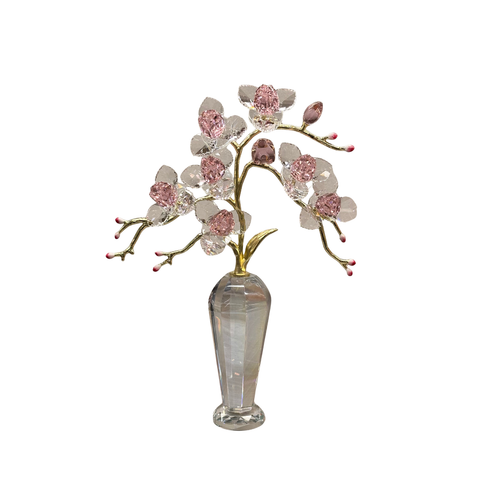 Rose Crystal Cherry Orchid Tree Sculpture