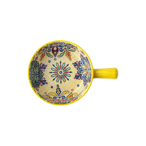Vibrant Ceramic Serving Bowl with Handle
