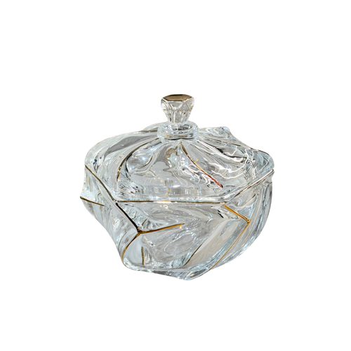 Elegant Crystal Decorative Bowl with Lid