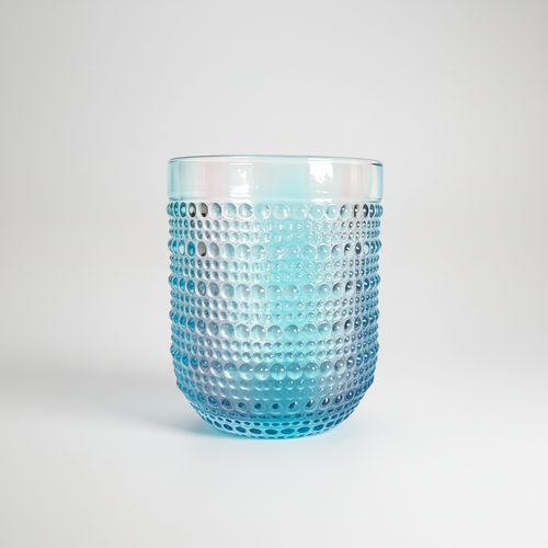 Modern Cyan Textured Honeycomb Glass Set 6 Piece (250 ML)