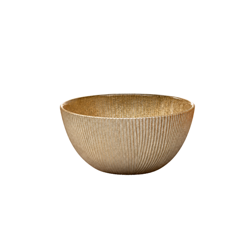 Modern Satin Gold Vertical Bowl Set 6 Piece