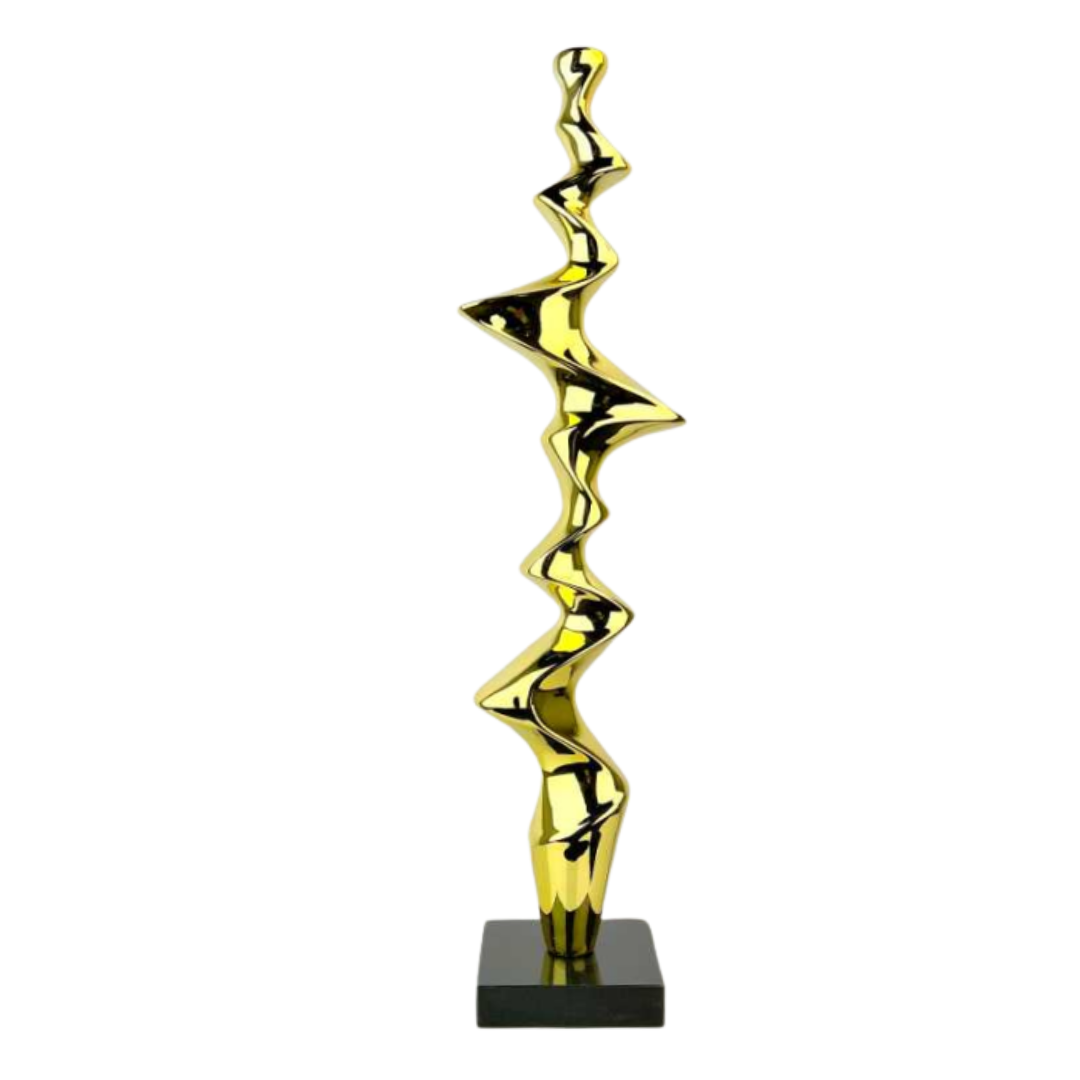 Modern Fluid Helix Abstract Sculpture