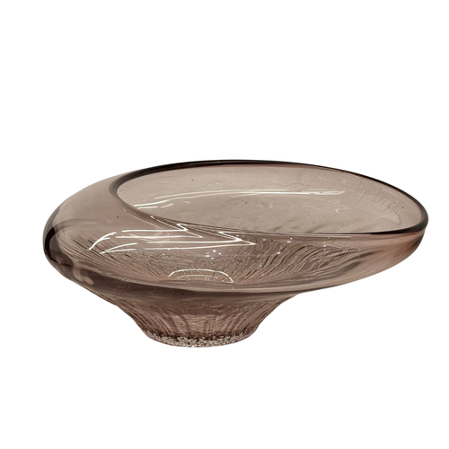 Smoky Quartz Fluid Art Glass Bowl